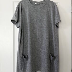 Heather Gray Short Sleeve Pocket T-Shirt Dress